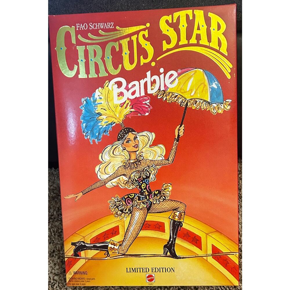 Mattel Circus Star Barbie FAO Schwartz Exclusive Limited Edition NWT)